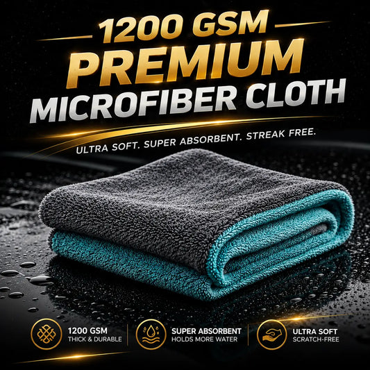 1200 GSM premium microfiber cloth for bike and car in grey and aqua – Motohomies