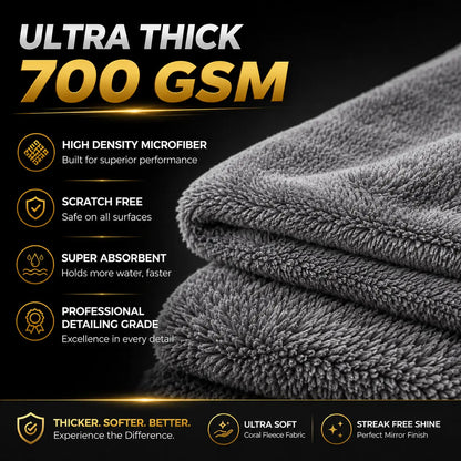 Ultra-thick 700 GSM grey microfiber cloth, high-density and scratch-free – Motohomies
