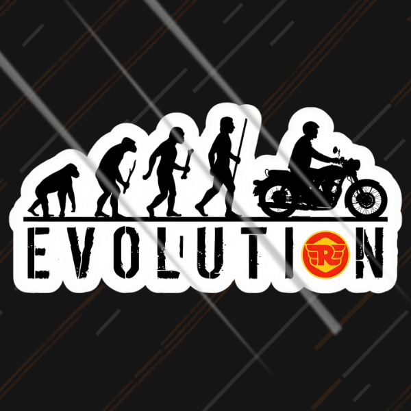 Motorcycle evolution reflective sticker glowing under headlights for night riding