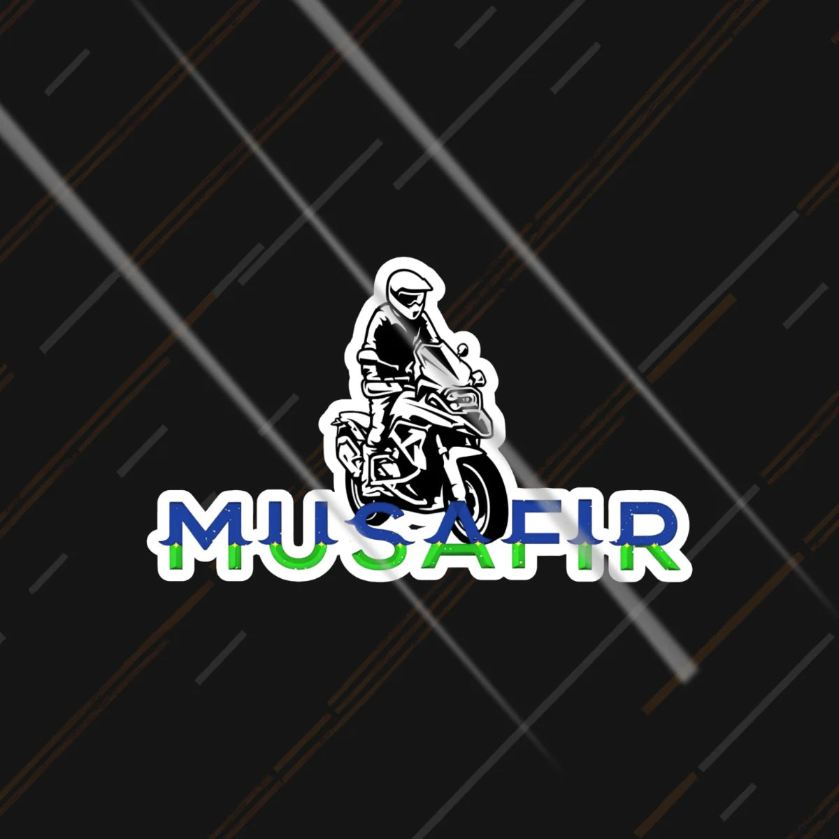 Musafir Rider sportbike traveller sticker 3 inch in matte vinyl