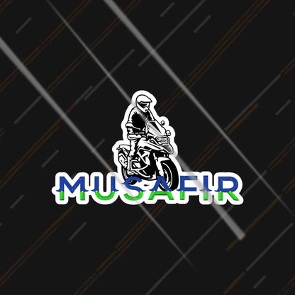 Musafir Rider sportbike traveller sticker 3 inch in matte vinyl
