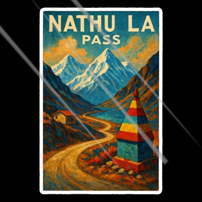 Nathu La Pass Sikkim travel waterproof vinyl sticker for bikes cars and laptops mountain road decal Motohomies