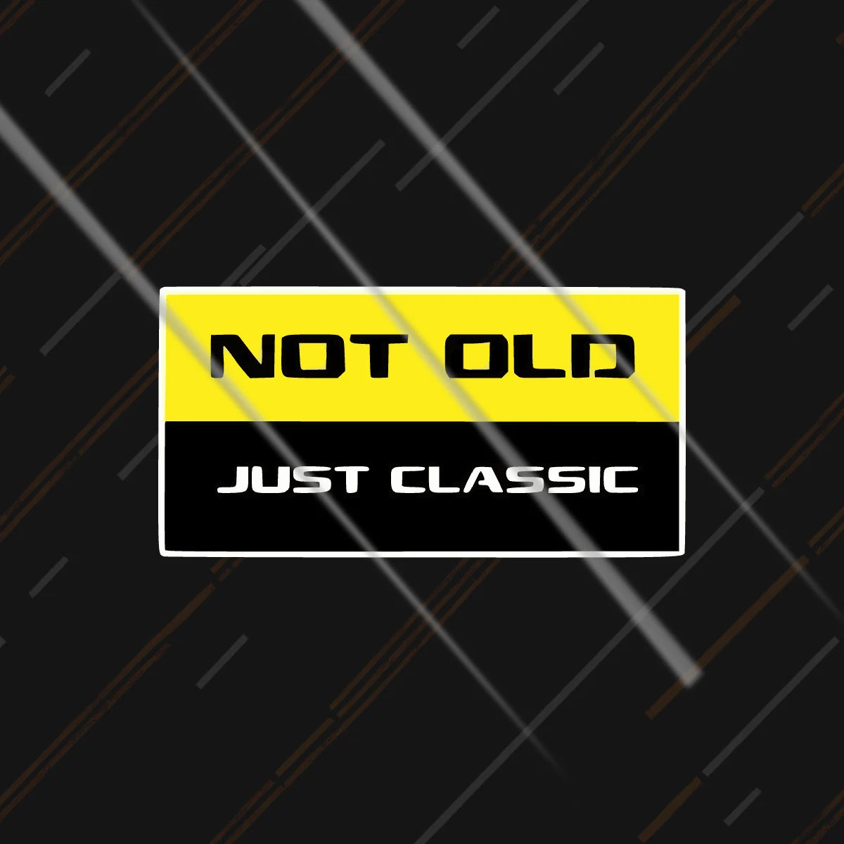 not old just classic funny vintage biker waterproof vinyl sticker 3 inch for bikes helmets and cars Motohomies