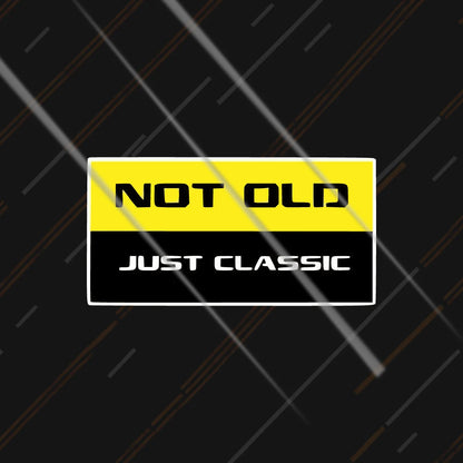 not old just classic funny vintage biker waterproof vinyl sticker 3 inch for bikes helmets and cars Motohomies