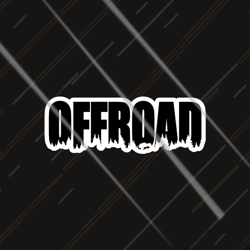 offroad typography sticker in bold white font for adventure riders and offroad vehicles