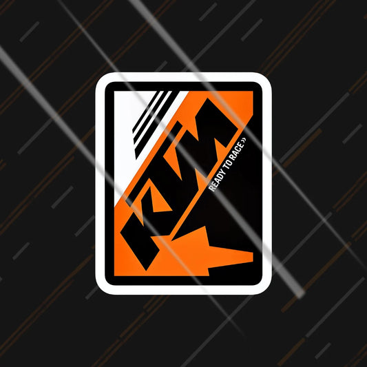 Ready To Race reflective sticker 3 inch glowing under headlights at night