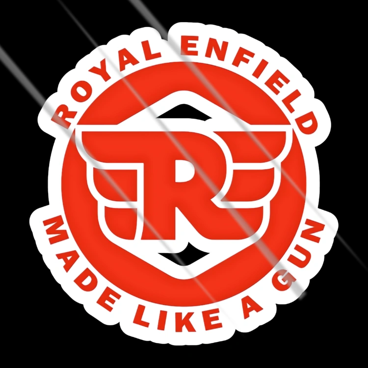 Royal Enfield made like a gun retro motorcycle logo sticker for bikes – Motohomies