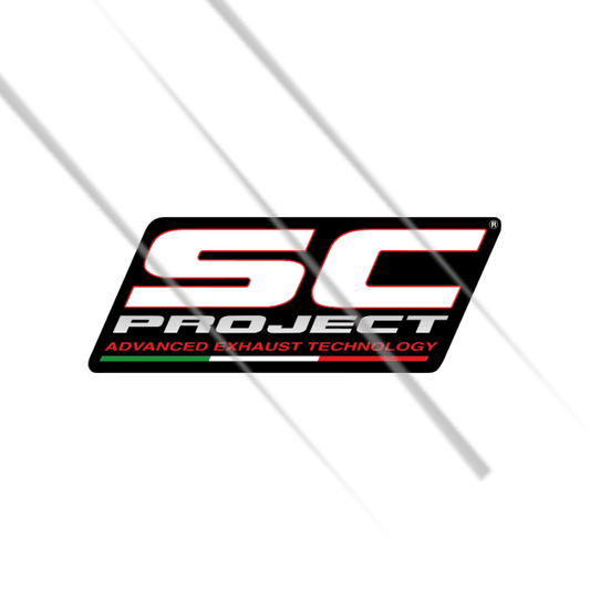 SC Project exhaust racing logo waterproof vinyl sticker for motorcycles and helmets – Motohomies