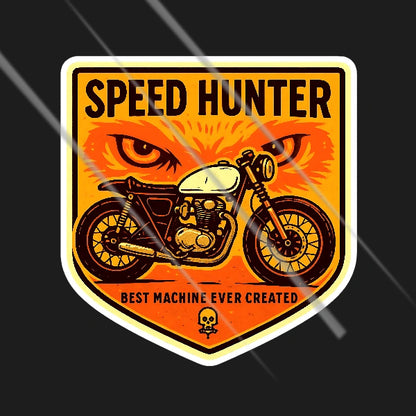 Speed hunter motorcycle racing vintage style vinyl sticker for bikes – Motohomies