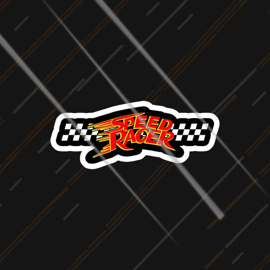 Speed Racer 1960s anime checkered flag sticker 3 inch in matte vinyl