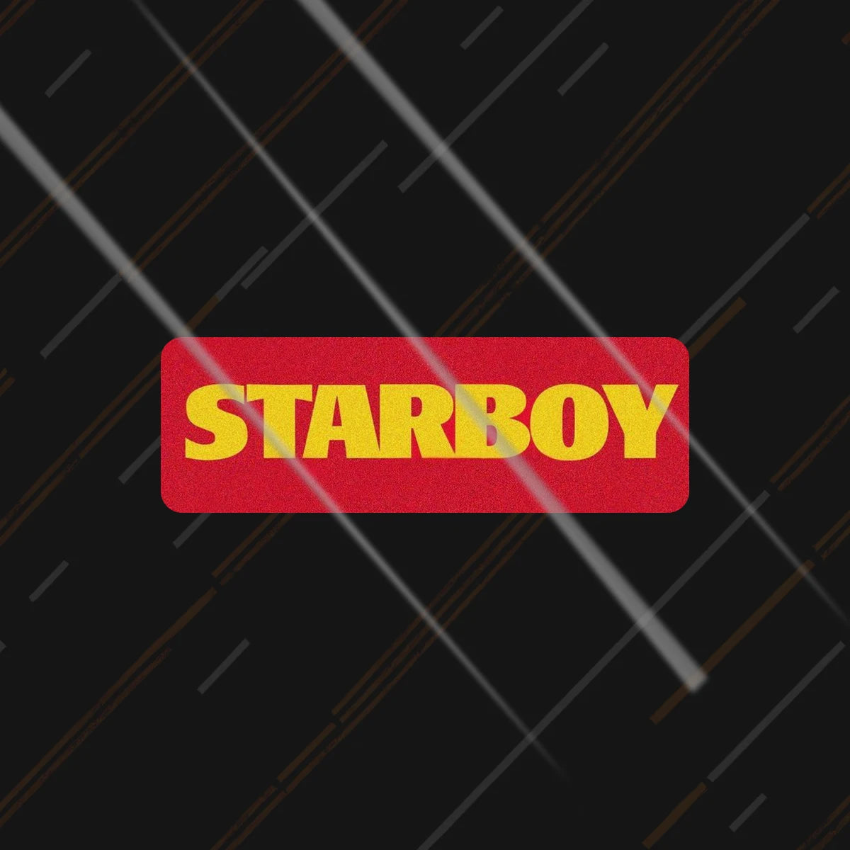 Starboy yellow-on-red wordmark sticker 3 inch in matte vinyl