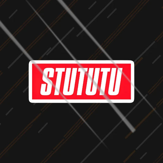 Stututu red turbo-sound funny sticker 3 inch in matte vinyl for motorcycle