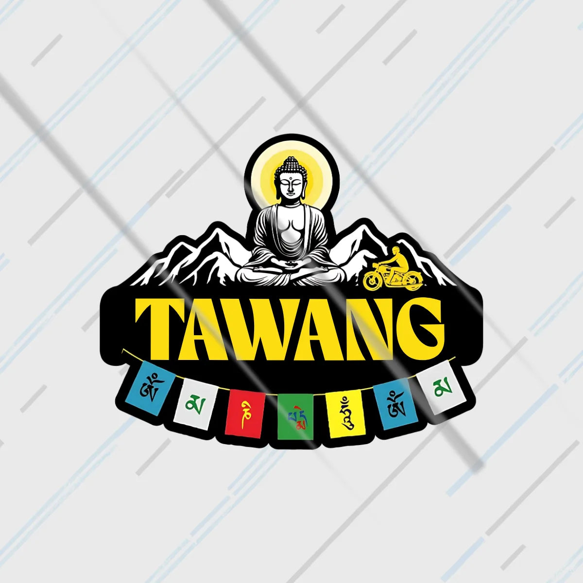 Tawang Arunachal reflective sticker 3 inch glowing under headlights at night