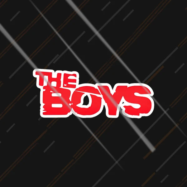 The Boys reflective sticker 3 inch glowing under headlights at night