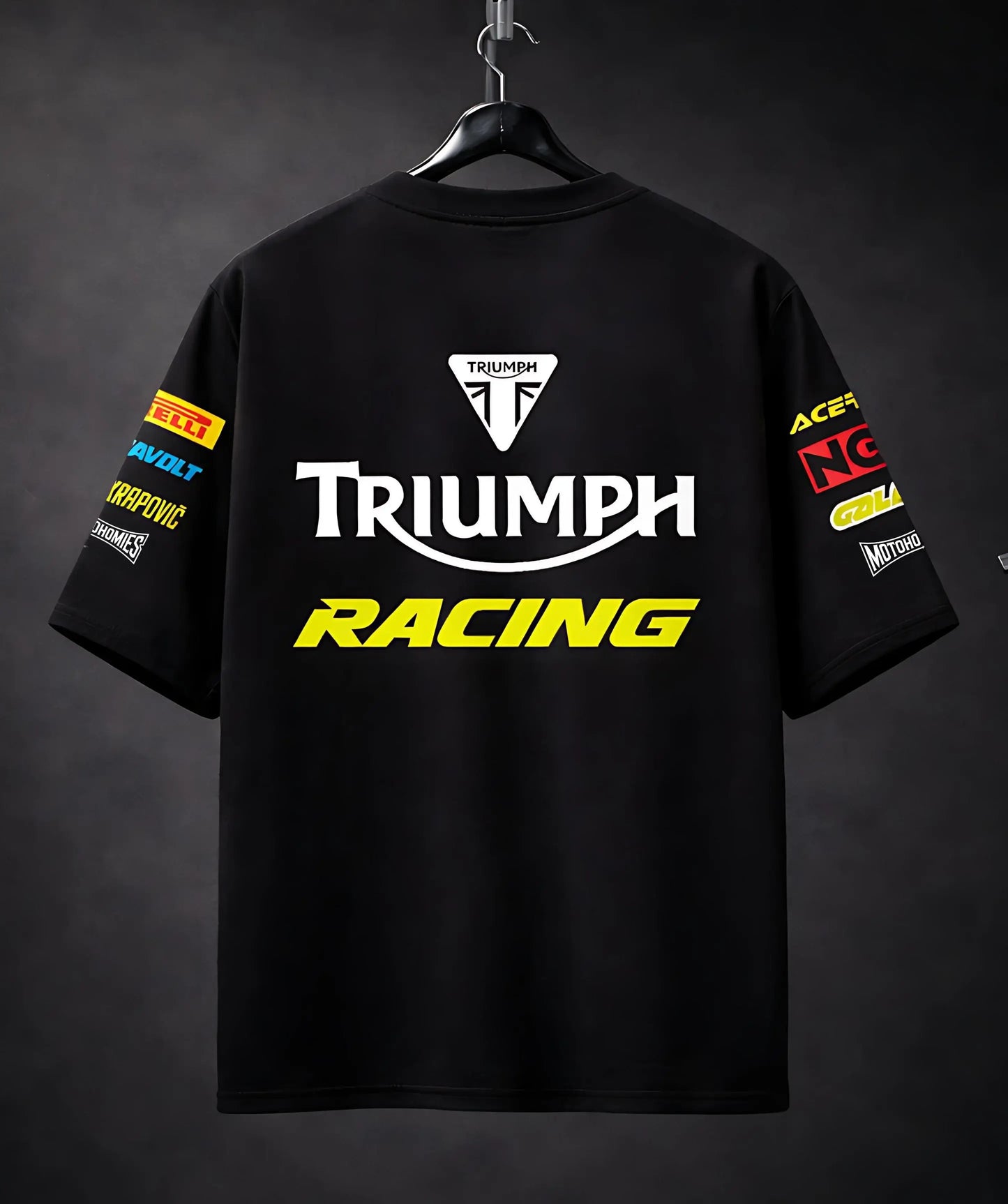 Triumph oversized t shirt back racing design biker streetwear India