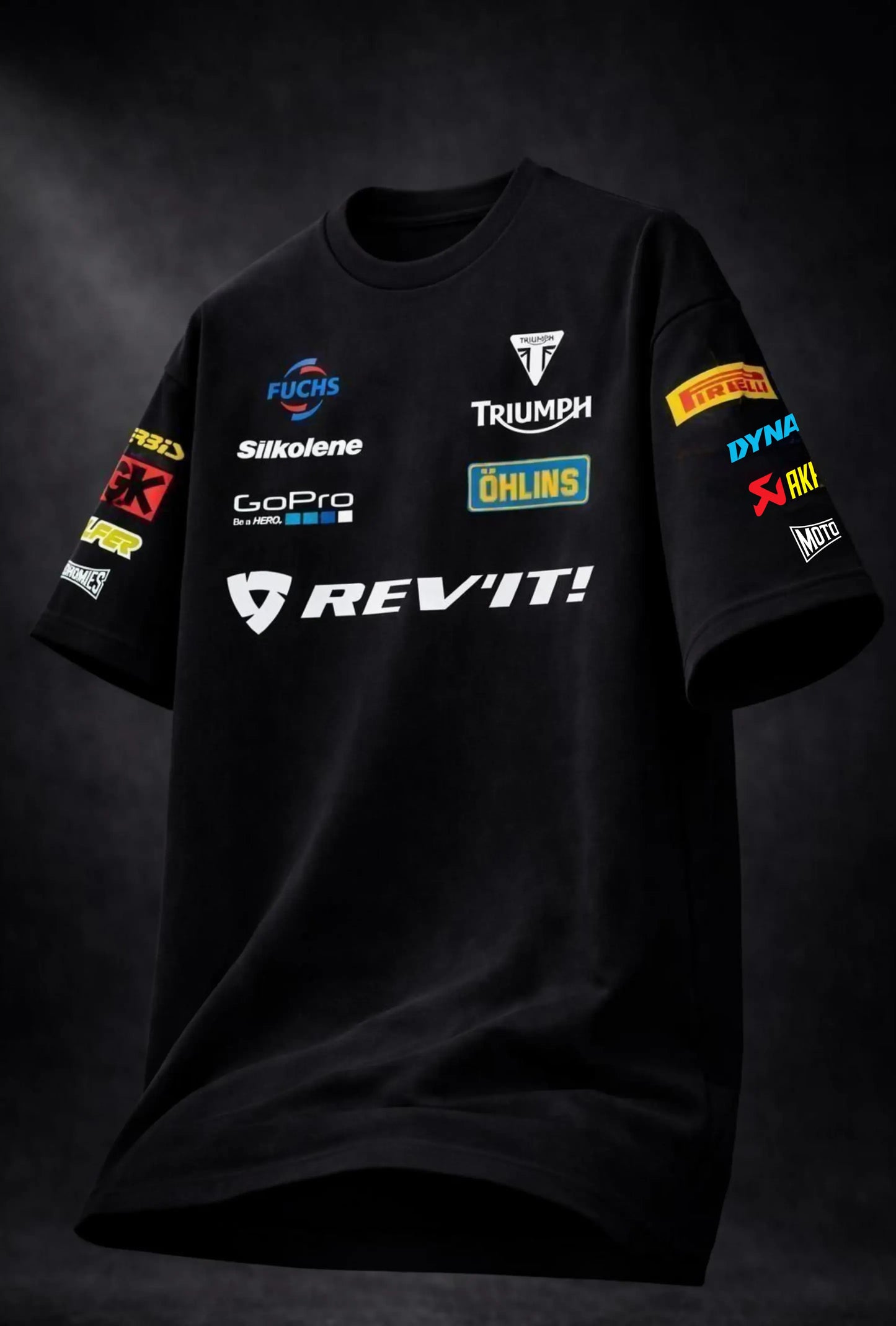 Triumph oversized t shirt black clean product image biker apparel India