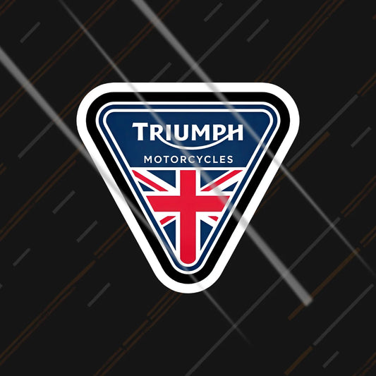 Triumph Motorcycles Union Jack triangle badge sticker 3 inch in matte vinyl