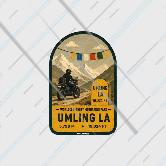 umling la worlds highest motorable pass travel badge 5798m 19024ft waterproof vinyl sticker 3 inch for bikes helmets and cars Motohomies