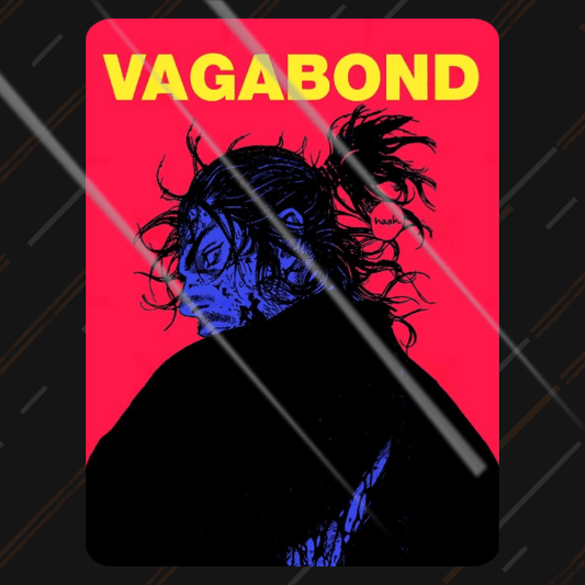 Vagabond manga reflective sticker glowing under headlights for night riding