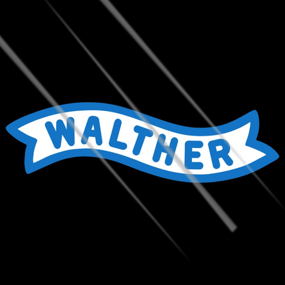 Walther firearms brand logo vinyl sticker for bikes, cars and gear – Motohomies